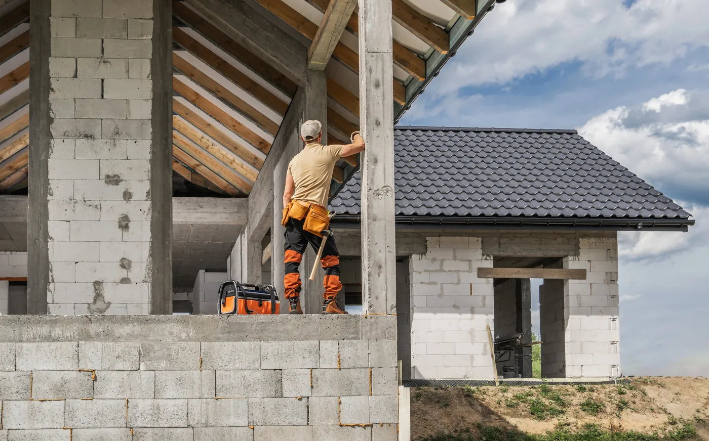 Builder working on a new-build property